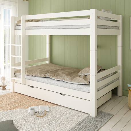 Lit superposé h175 séparable extra-solide en bois massif hercule Blanc 3 - vertbaudet enfant 