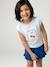Tee-shirt fille cropped manches courtes épaulées bleu pâle+rose pâle 1 - vertbaudet enfant 