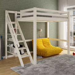 Lit mezzanine deux places en bois massif arthur  - vertbaudet enfant
