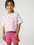 T-shirt fille cropped manches courtes beige+écru+rayé violet+rose poudré 7 - vertbaudet enfant 