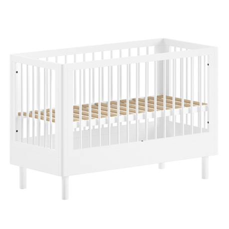 Lit bébé en hêtre massif  aubane Blanc 3 - vertbaudet enfant 