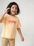 T-shirt fille imprimé manches courtes anthracite+jaune pâle+Léopard+sable 5 - vertbaudet enfant 