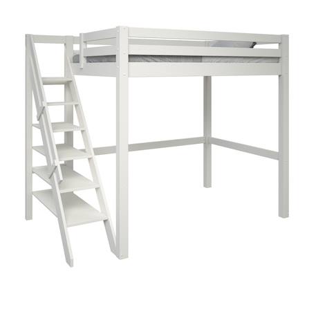 Lit mezzanine deux places en bois massif arthur Blanc 4 - vertbaudet enfant 