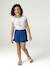 Jupe short fille gaze coton bleu électrique+rouge 1 - vertbaudet enfant 