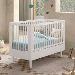 Chambre et rangement-Lit bébé en hêtre massif  aubane