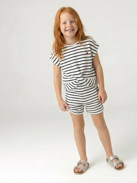 Ensemble fille t-shirt short en maille fantaisie écru+rose 5 - vertbaudet enfant 