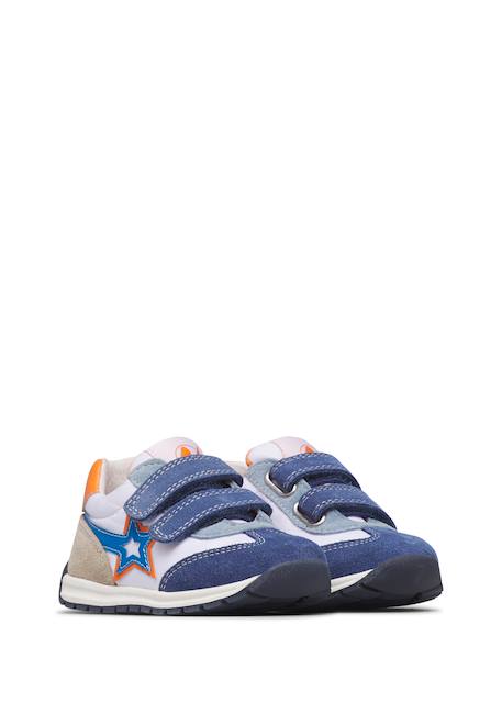 Sneakers en cuir et tissu crumi vl. Blanc-lilas+Bleu-blanc 7 - vertbaudet enfant 