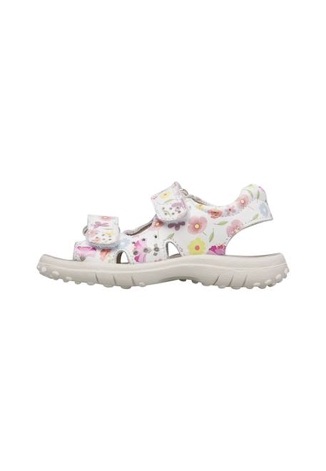 Sandales en cuir avec des fleurs dock Blanc- 3 - vertbaudet enfant 