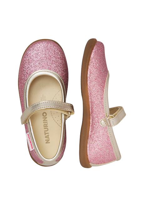 Ballerines en tissu pailleté pavia 2 Platine-+Rose-platine- 9 - vertbaudet enfant 