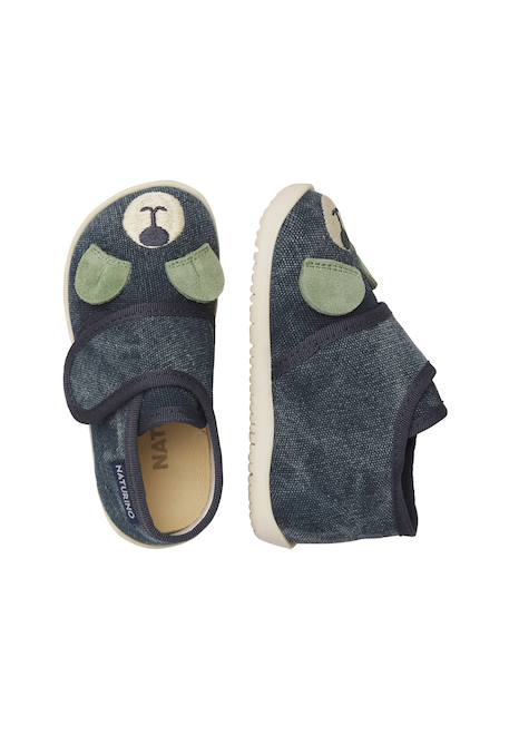 Chaussons en tissu bidaim 2 Marine- 4 - vertbaudet enfant 