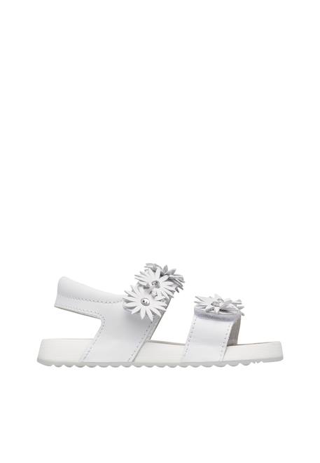 Sandales en cuir avec des fleurs lunia. Blanc-+Platine- 1 - vertbaudet enfant 