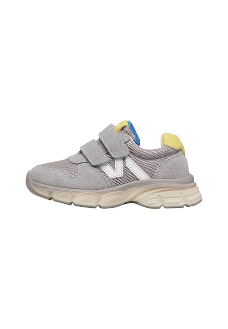 Sneakers en cuir et tissu mizole vl. Gris-+Rose- 3 - vertbaudet enfant 