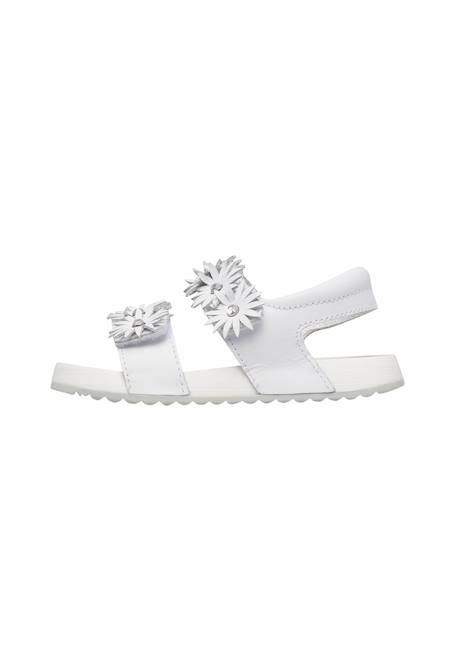 Sandales en cuir avec des fleurs lunia. Blanc-+Platine- 3 - vertbaudet enfant 