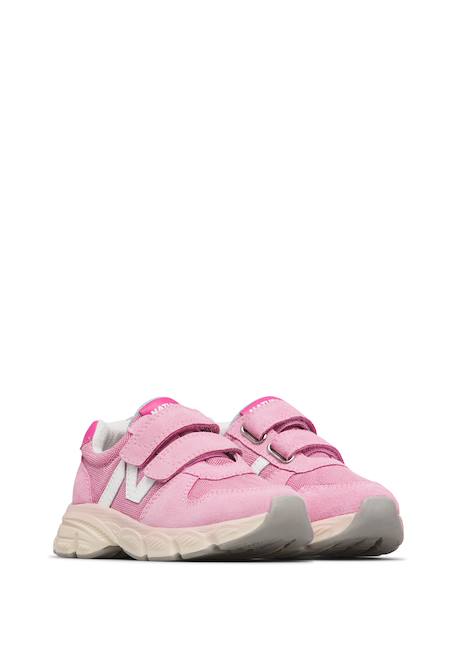 Sneakers en cuir et tissu mizole vl. Gris-+Rose- 7 - vertbaudet enfant 