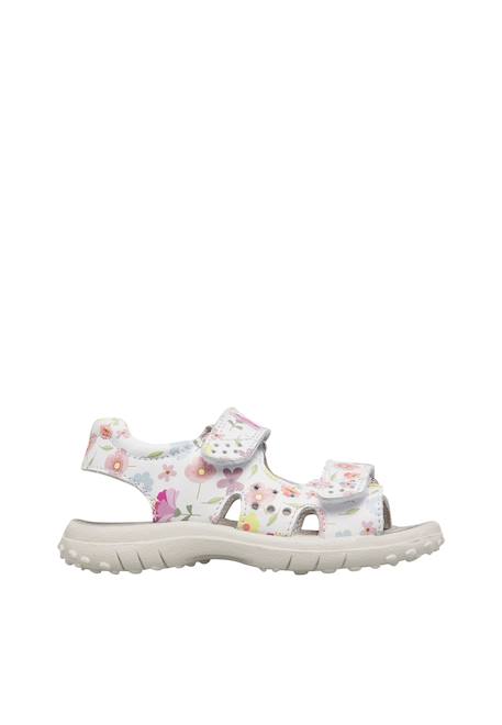 Sandales en cuir avec des fleurs dock Blanc- 1 - vertbaudet enfant 