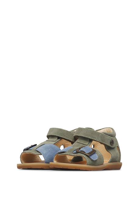 Sandales en daim quarzo Marron-orange+Vert-céleste 10 - vertbaudet enfant 