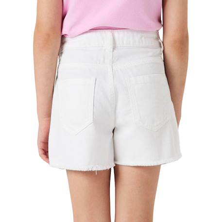 Short en jean fille Blanc 2 - vertbaudet enfant 