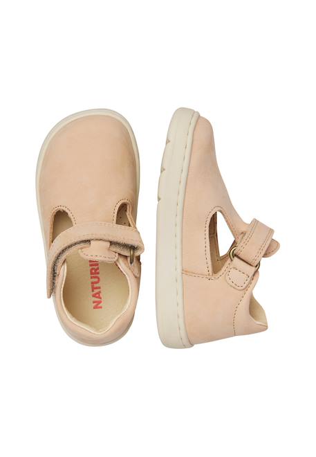 Sandales en daim 1903 Rose poudré-+Sable- 4 - vertbaudet enfant 