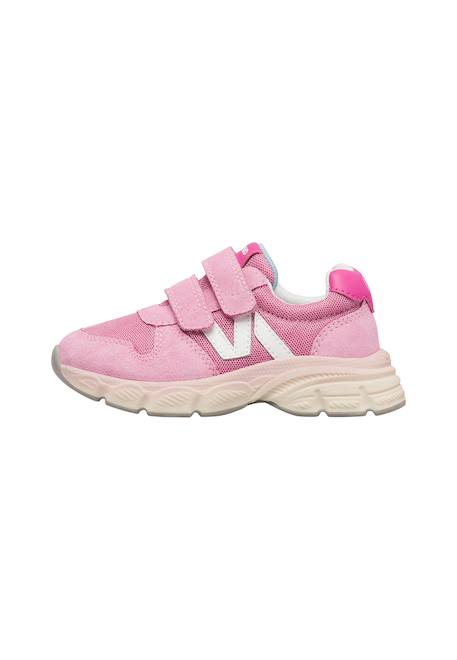 Sneakers en cuir et tissu mizole vl. Gris-+Rose- 8 - vertbaudet enfant 
