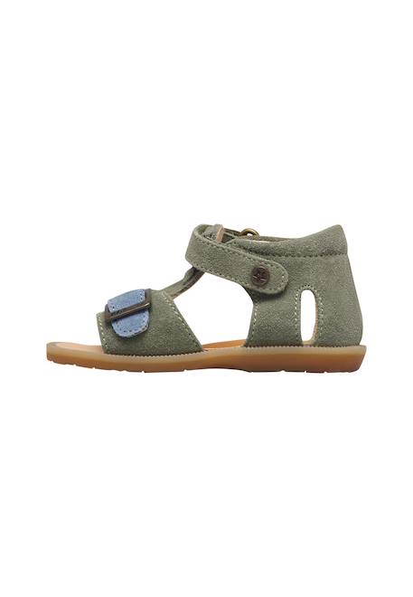 Sandales en daim quarzo Marron-orange+Vert-céleste 8 - vertbaudet enfant 