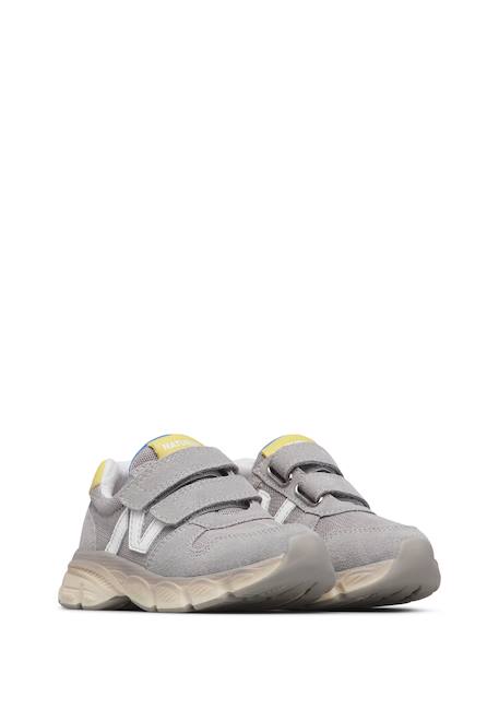 Sneakers en cuir et tissu mizole vl. Gris-+Rose- 2 - vertbaudet enfant 