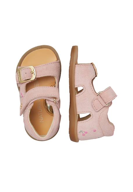 Sandales en daim avec imprimé cerises revion embr Rose- 4 - vertbaudet enfant 