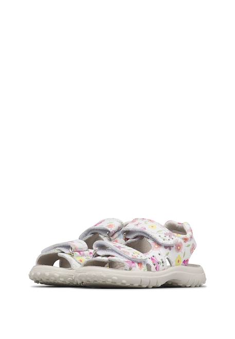 Sandales en cuir avec des fleurs dock Blanc- 5 - vertbaudet enfant 