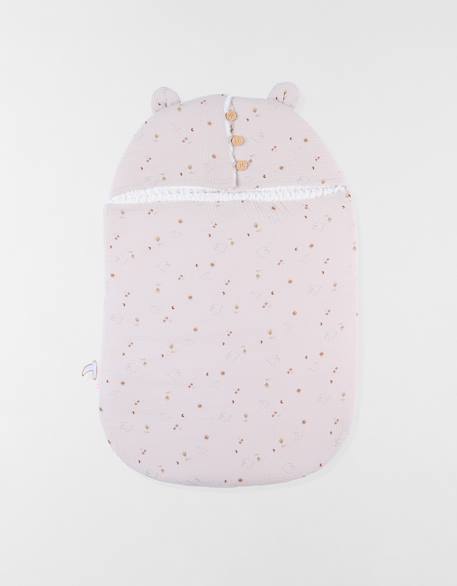 Nid d'ange mousseline de coton et sherpa Rose 1 - vertbaudet enfant 