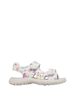 Chaussures-Sandales en cuir avec des fleurs dock