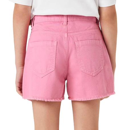 Short en jean fille Blanc+Rose 4 - vertbaudet enfant 