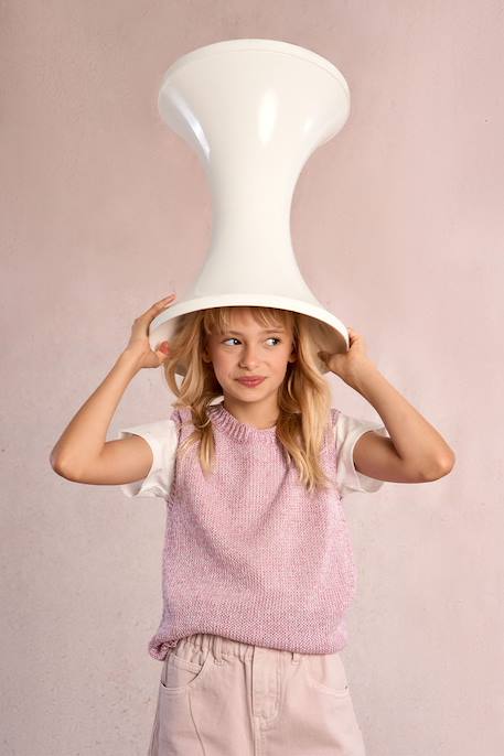 Pull en maille, sans manches Rose 4 - vertbaudet enfant 