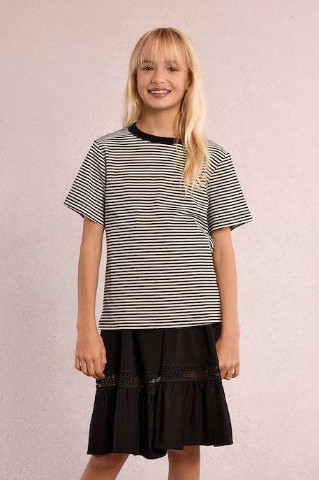 T-shirt rayé à cœur Noir 5 - vertbaudet enfant 