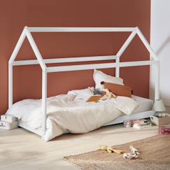 Chambre et rangement-Lit enfant cabane, bois massif en pin naturel - tobias - sommier inclus, 90 x 190 cm
