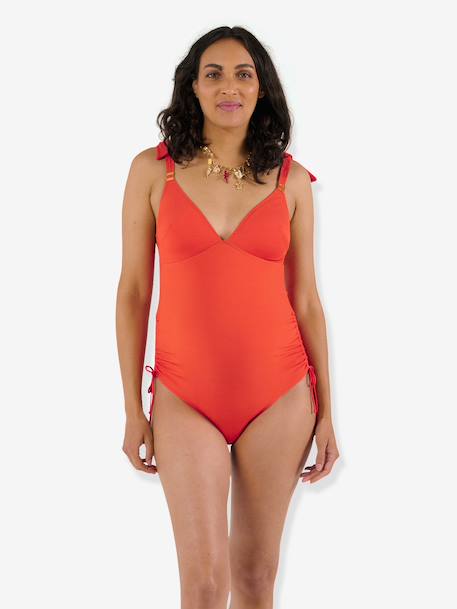 Maillot de bain de grossesse Porto Vecchio CACHE-COEUR noir+orange 5 - vertbaudet enfant 