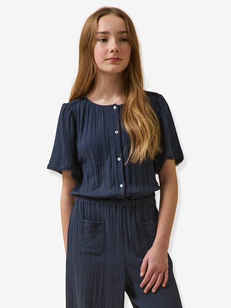 Combinaison gaze de coton marine 2 - vertbaudet enfant 