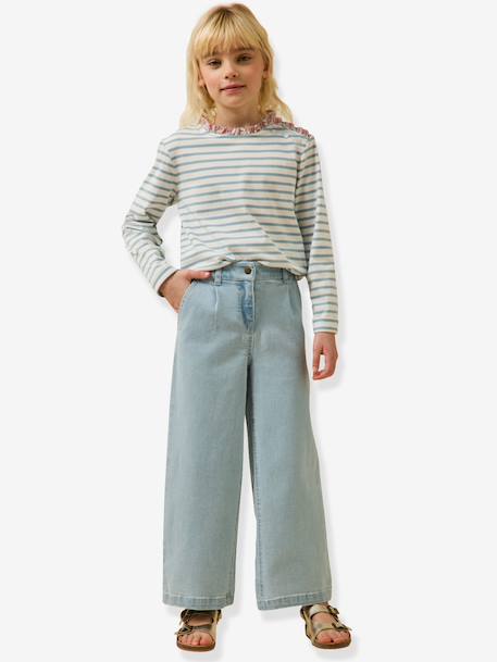T-shirt manches longues marinière rose clair 2 - vertbaudet enfant 