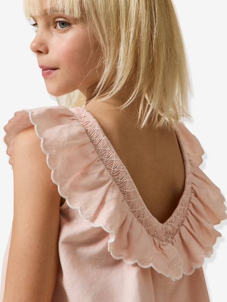 Robe courte fille rose pâle+vert sauge 4 - vertbaudet enfant 