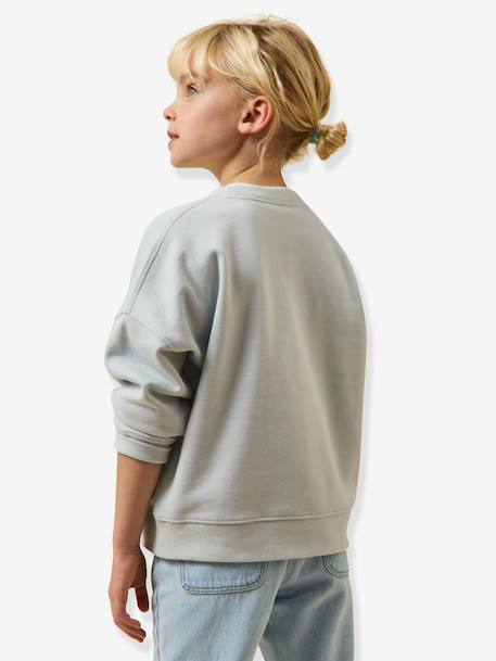 Sweat fille Amour bleu clair 3 - vertbaudet enfant 