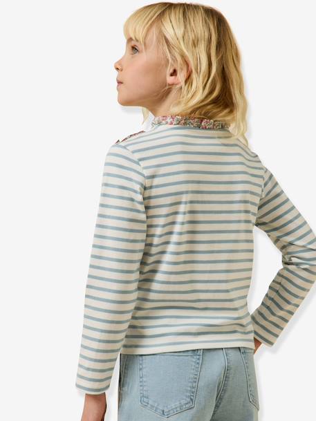 T-shirt manches longues marinière rose clair 4 - vertbaudet enfant 