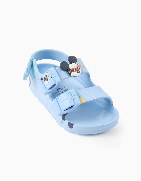 Sandales en caoutchouc avec fermeture à boucle et à scratch mickey Bleu clair 2 - vertbaudet enfant 