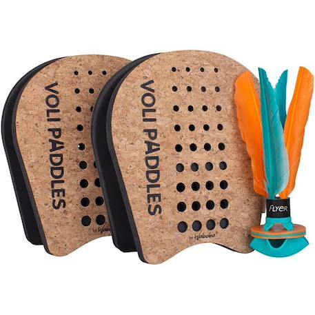 Set de 2 raquettes et volant de badminton - Paddle set Marron 3 - vertbaudet enfant 