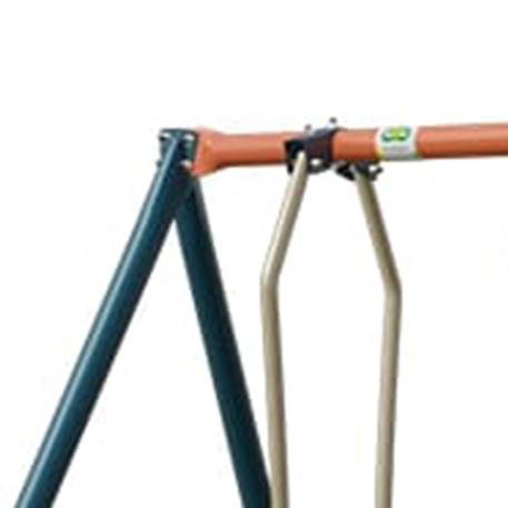 Portique balançoire métal 2,20 m axion maho - 5 enfants Bleu/corail 6 - vertbaudet enfant 