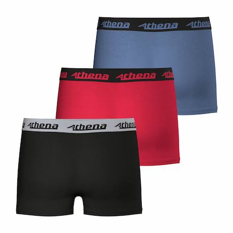 Lot de 3 boxers garçon ecopack trio choc Noir+Noir-vert-bleu+Rouge-bleu 9 - vertbaudet enfant 