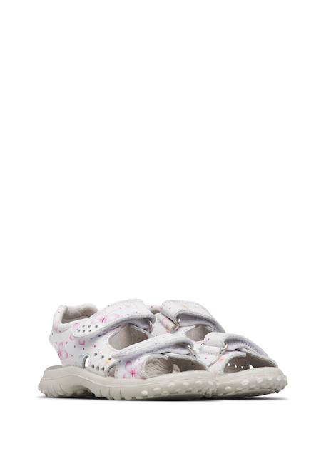 Sandales en cuir avec des fleurs dock Blanc- 2 - vertbaudet enfant 