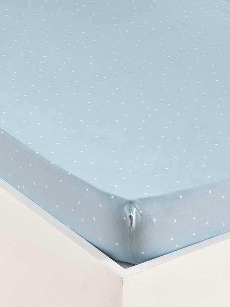 Drap-housse coton étoiles 'aviateur' Bleu+Imprimé rime multico 1 - vertbaudet enfant 