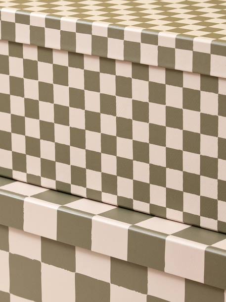 Boîte gigogne damier par lot de 2 Vert 2 - vertbaudet enfant 