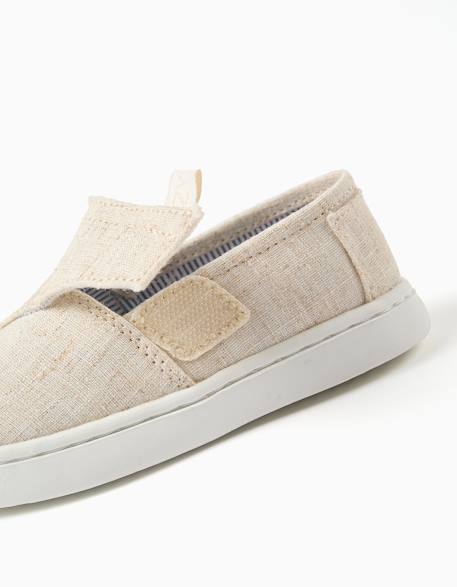 Espadrilles en lin avec fermeture à scratch Beige+Bleu 4 - vertbaudet enfant 