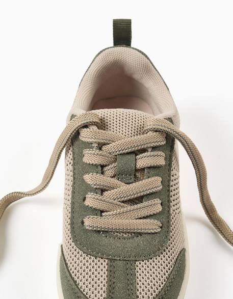 Baskets avec détails en maille et lacets Beige clair 4 - vertbaudet enfant 