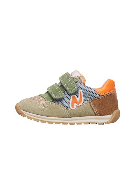 Sneakers en cuir et tissu sammy 3 vl. Beige-vert+Bleu foncé-orange+Céleste-jaune+Fuchsia-vert+Gris-bleu+Rose-fuchsia+Rose-jaune+Rouge-vert+Sage-rose 3 - vertbaudet enfant 