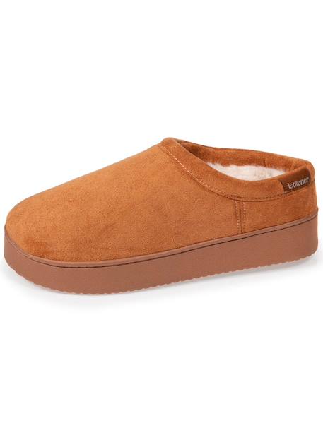 Chaussons mules ultra confortables, modernes, fourrés, avec une semelle plateforme de 3,5 cm Camel 6 - vertbaudet enfant 